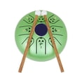thumbnail image 1 of 5.5 Inches Mini Steel Tongue Drum 8 Notes C Key Handpan Drum Chinese Zodiac Patterned Tank Drum Percussion Instrument with Bag Music Book Mallets (Snake Pattern & Green Color), 1 of 7