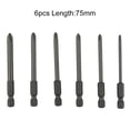 thumbnail image 1 of 6Pcs/Set Shank Screwdriver Bits Set 50/75/100mm Long 1/4\'\' Steel Magnetic-Hex Cross Head Screw Driver Screwdriver Bit Hand Tools, 1 of 9