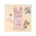 thumbnail image 4 of Franhais Toddler Girl’s Vest and Trousers Set Fashion Flower Button Ruffle Camisole and Flared Pants, 4 of 9