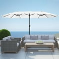 thumbnail image 5 of Polytrends Johnn 15-foot Double-Sided Outdoor Offset Patio Twin Umbrella Royal Blue 15', 5 of 5