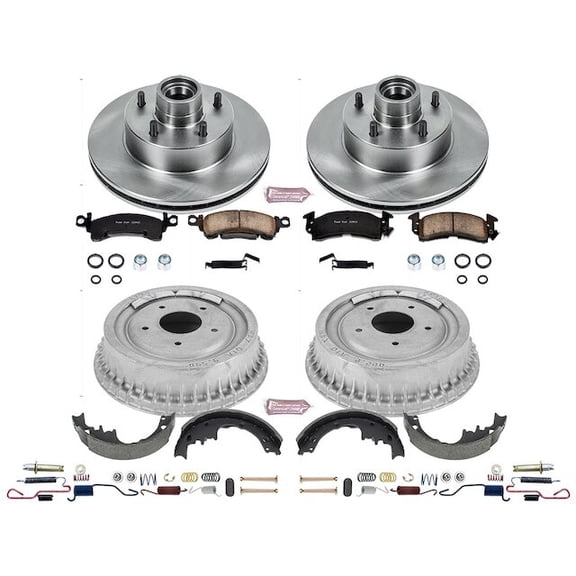 Front and Rear Brake Pad Rotor Shoe Drum Kit - Compatible with 1970 - 1974 Chevy Camaro 1971 1972 1973