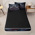 thumbnail image 4 of Homewish Magic Dragon Zipper Queen Comforter Set with Fitted Sheet and 2 Pillowcases,Goth Halloween Skull Zipper Bedding Set,Gray Red,Animal Bed Set,Black Reversible,4pcs, 4 of 8
