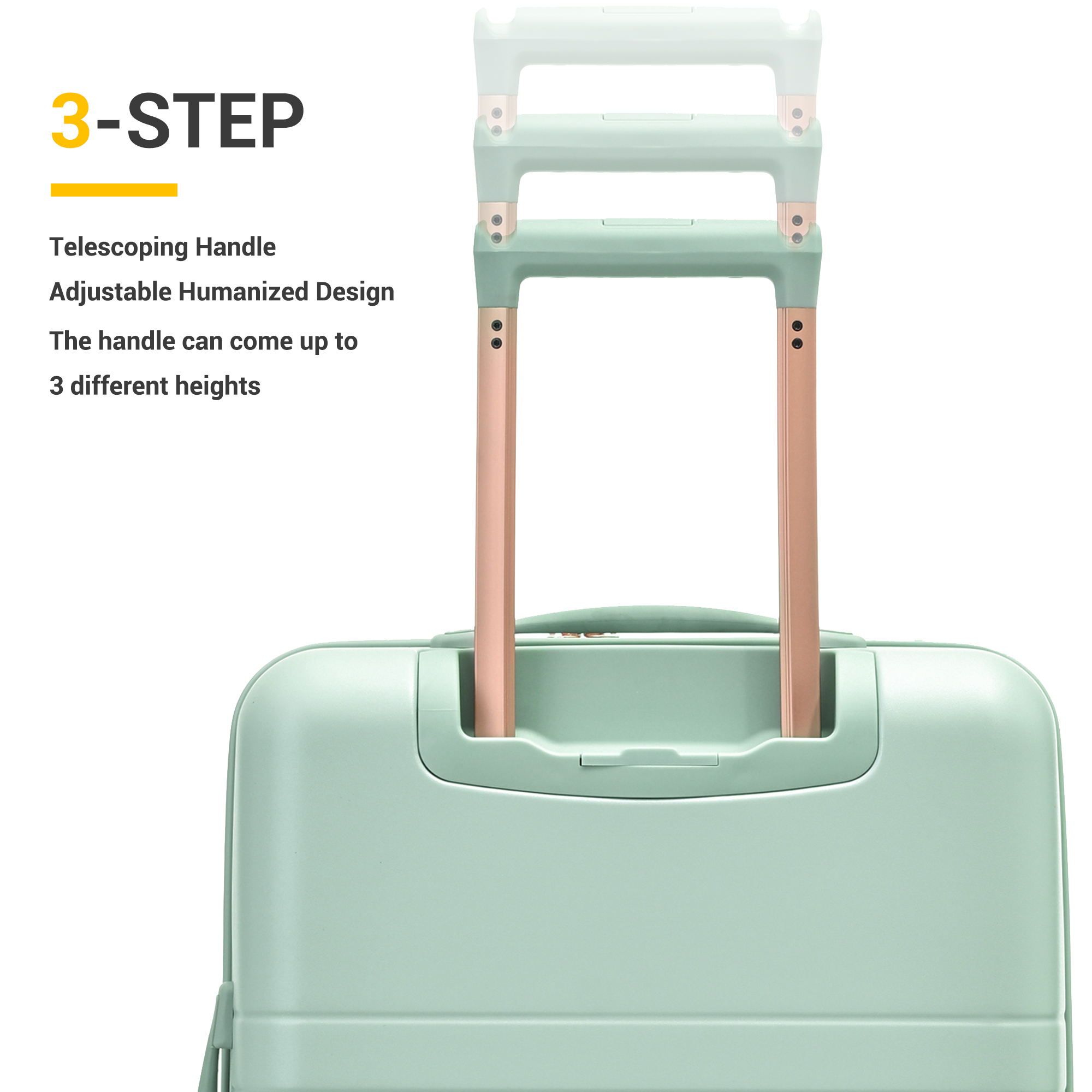 Wonder Barcelona 20" Hardside Spinner Carry-On Luggage with Front Pocket and Laptop Sleeve.GREEN