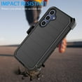 thumbnail image 2 of For Samsung Galaxy S25 FE Case with Built-in Screen Protector and Holster Belt Clip, Military Grade Protection Shockproof Heavy Duty Rugged Kickstand Phone Cover for Galaxy S25 FE Case - Black, 2 of 9