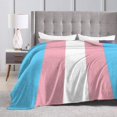 thumbnail image 4 of Blanket Transgender Pride Flag LGBT Fleece Blanket Foldrable Throw Blanket Washable Couch Sofa Fuzzy Blanket Reversible Plush Blanket Beach Blanket for Home Office, 4 of 6