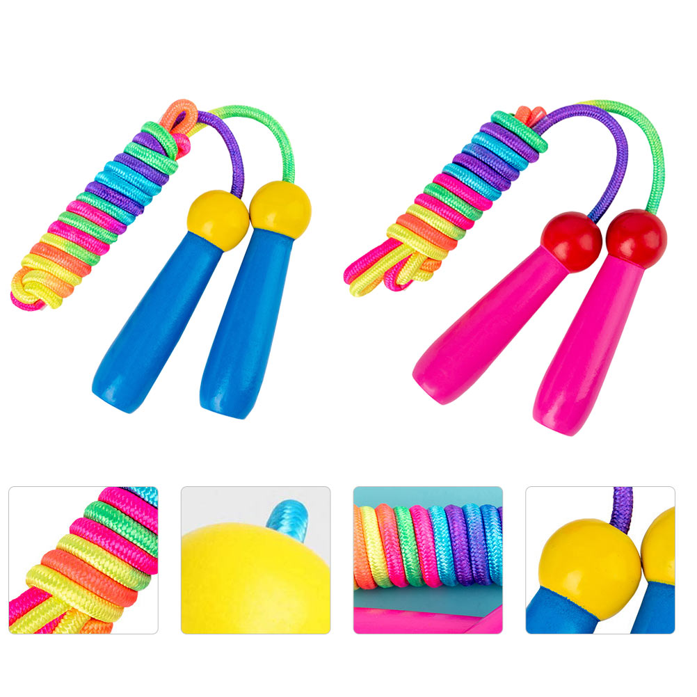 OUNONA Blue Adjustable Sports Jumping Rope for Fitness Training and Kids Exercise 2pcs