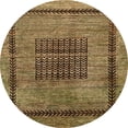 thumbnail image 1 of Ahgly Company Machine Washable Indoor Round Abstract Caramel Brown Area Rugs, 8' Round, 1 of 7