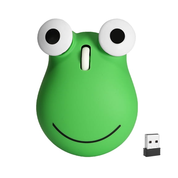 Dpisuuk Wireless Mouse Bluetooth Cute Animal Green Frog Shape Computer Mice with USB Receiver 2.4GHz & Bluetooth Dual-Mode Portable Travel Silent Optical Cordless Mouse for Laptop PC Desktop