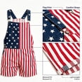 thumbnail image 4 of 250th Anniversary Mens American Flag Overalls Shorts Jumpsuit 4th of July Bib Coveralls, 4 of 8