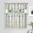 thumbnail image 2 of Sweet Cherry Lover Kitchen Curtains Set, Red and Pink Fruit Pattern Tier and Valance, Cute Candy Style Print with Artistic Illustration for Kitchen Window Decor, 2 of 6