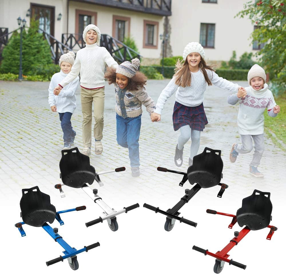 HoverFUN Hover Kart Go Kart Adjustable Seat Attachment for 6.5" Hover-Board Buggy - White