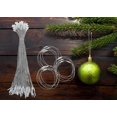 thumbnail image 3 of 200pcs Christmas Ornaments String Hanger Silver Precut Ribbon Hook for Christmas Tree Ornament Decorations with Snap Fastener, 3 of 5