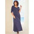thumbnail image 4 of Roaman's Women's Plus Size Button Front Heathered Dress, 4 of 4