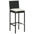 thumbnail image 5 of vidaXL 7 Piece Patio Bar Set Black Solid Wood Acacia and Poly Rattan, 5 of 11