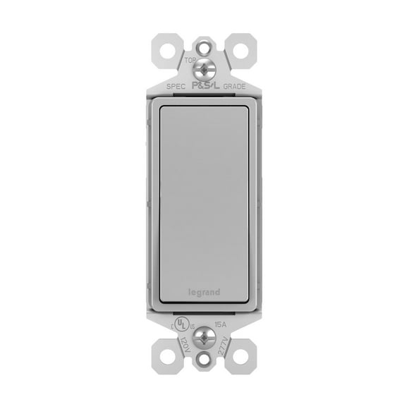 Legrand radiant 15 Amp Rocker Wall Switch, Decorator Light Switches, Gray, 3-Way, TM873GRY