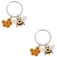 thumbnail image 6 of unbranded 2pcs Hanging Keychain Bee Honeycomb Pendant Keychain Alloy Key Ring Bag Pendant Novelty Keychain, 6 of 8