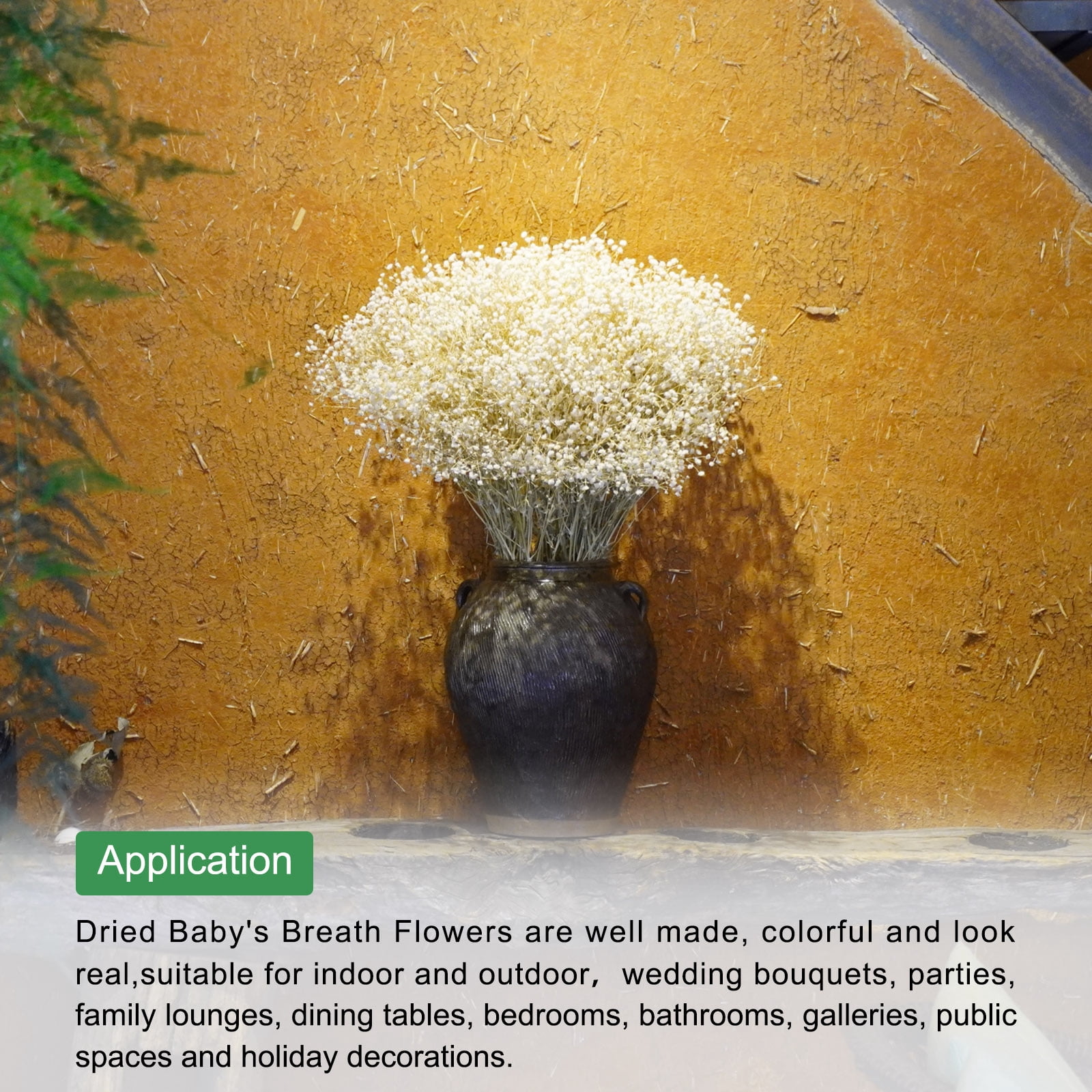 Uxcell Dried Baby's Breath Flowers 17 Inch Gypsophila Red Natural Baby's Breath Branches for Wedding Party Home Decoration 3 Pcs
