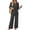 Gray, variant on 2 Piece Sets for Women Summer Spring Vacation Beach Travel Airport Outfits Three Quarter Sleeve Lounge Set