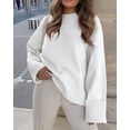 thumbnail image 4 of Suéter PRETTYGARDEN Oversized de Textura Suave Blanco XL, 4 of 8