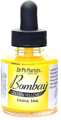 Dr. Ph. Martin's Bombay India Ink, 1.0 oz, Golden Yellow (13BY)