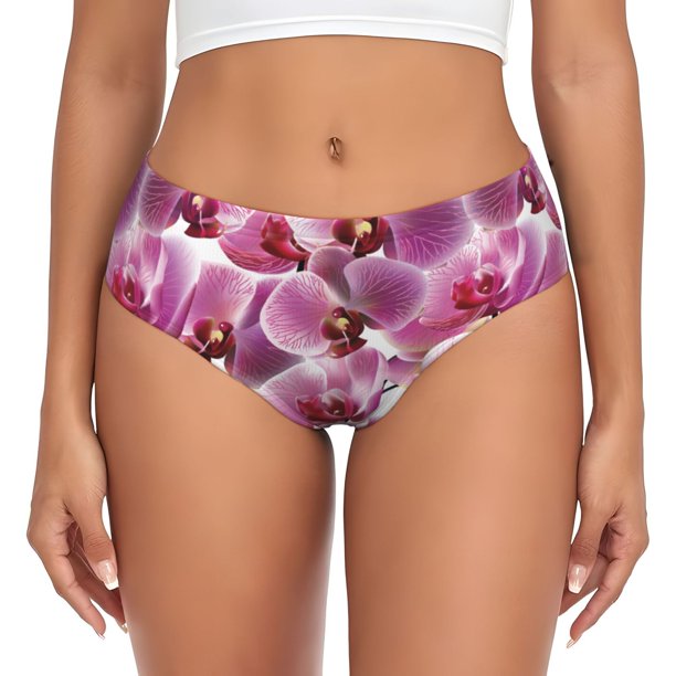 Balery Orchids Flowers Ropa Interior de Algodón para Mujer con Dibujo – Braguitas Cómodas y Elásticas, Estilo Clásico-3X-Large