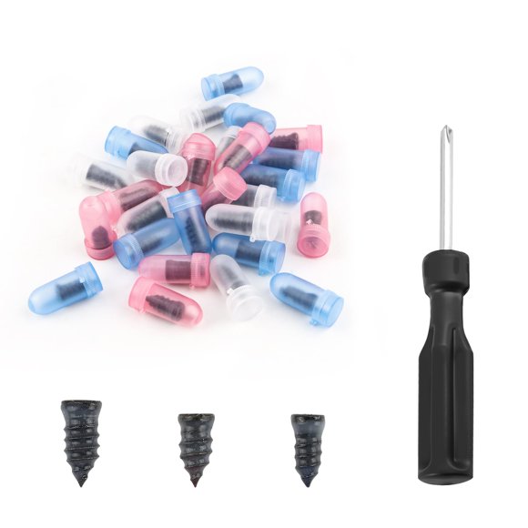 Kit de reparación de neumáticos de coche Figpade, paquete de 30 con tapones y destornillador
