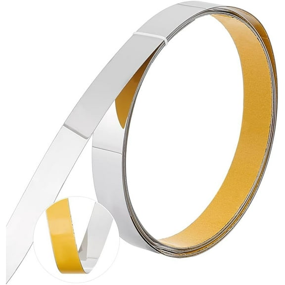 3m Wall Molding Trim Stainless Steel Peel and Stick Self-Adhesive Flexible Molding Trim Molding Wall Trim for Wall Mirror Furniture Door Wardrobe Platinum 30~30.5mm Wide