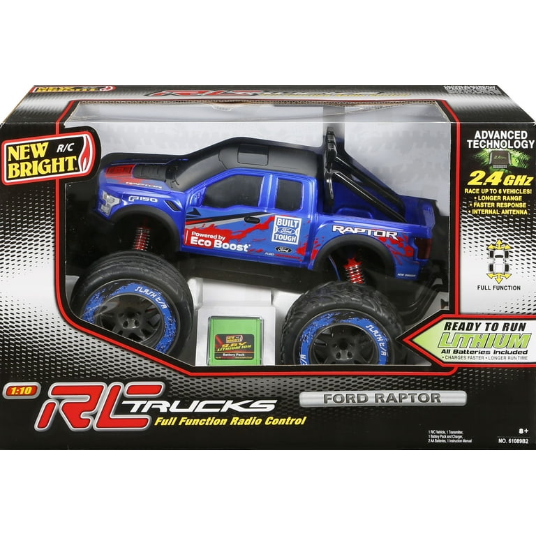 New Bright 1:10 Radio Control Ford Raptor Truck- Blue
