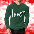 thumbnail image 6 of EchfiProm Mens Valentine T shirts Army Green Waffle Shirts Long Sleeve Love Summer Tops for Adult 4XL, 6 of 9