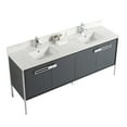 thumbnail image 4 of Fine Fixtures Oakville 72 in. W x 20 in. D x 33 in. H Bathroom Vanity in Onix Grey with White Ceramic Sink - Chrome hardware, 4 of 8