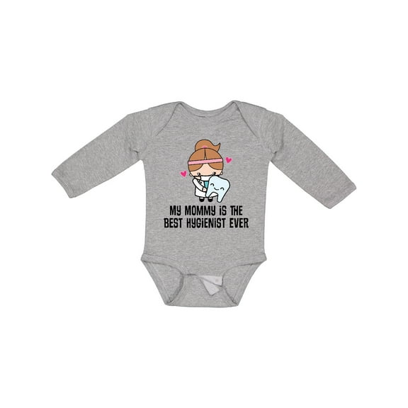 Inktastic Best Hygienist Ever Mommy Girls Long Sleeve Baby Bodysuit