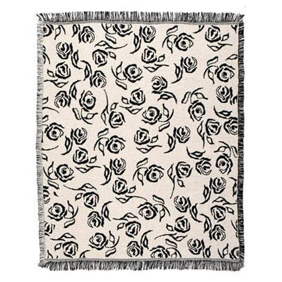 CC Home Furnishings Avacado Vert et Blanc Rose Afghan Jeter Couverture 50" x 60"