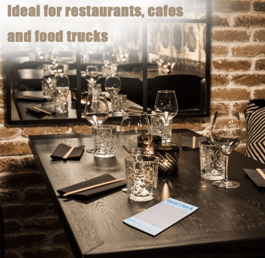 Guest Checks Server Note Pads 24 Pack 1200 Orders, Pink Guest Check Pads with Bottom Receipt, Waitress Notepad for Restaurant Business