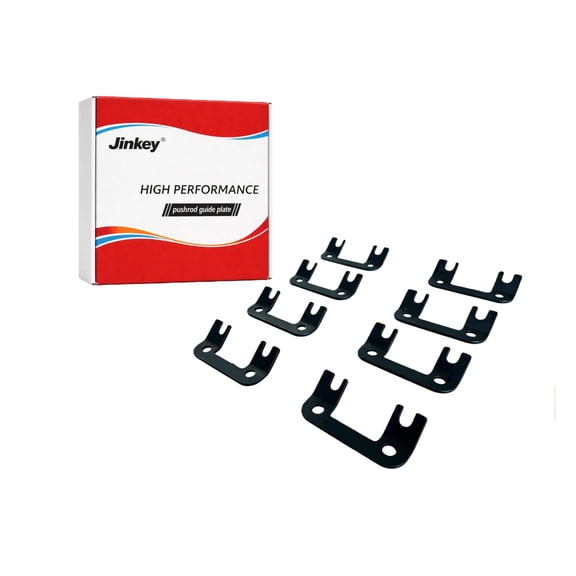 Jinkey® Chromoly Pushrod Guide Plate, GM LS3-L92 6.0L 1998-08 Bent for 5/16" Diameter Pushrods, Black