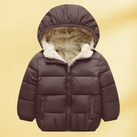 REDARER Baby Toddler Padded Hooded Jacket Boys Girls Winter Coat Insulated Plush Lined Outerwear Warm Clothing,Size:3-4 Years
