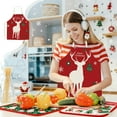 thumbnail image 2 of Merry Christmas Berry Apron for Kitchen, Wreath Tree Car Reindeer Patterns, Adjustable Kitchen Chef Apron for Cooking Baking, 2 of 6