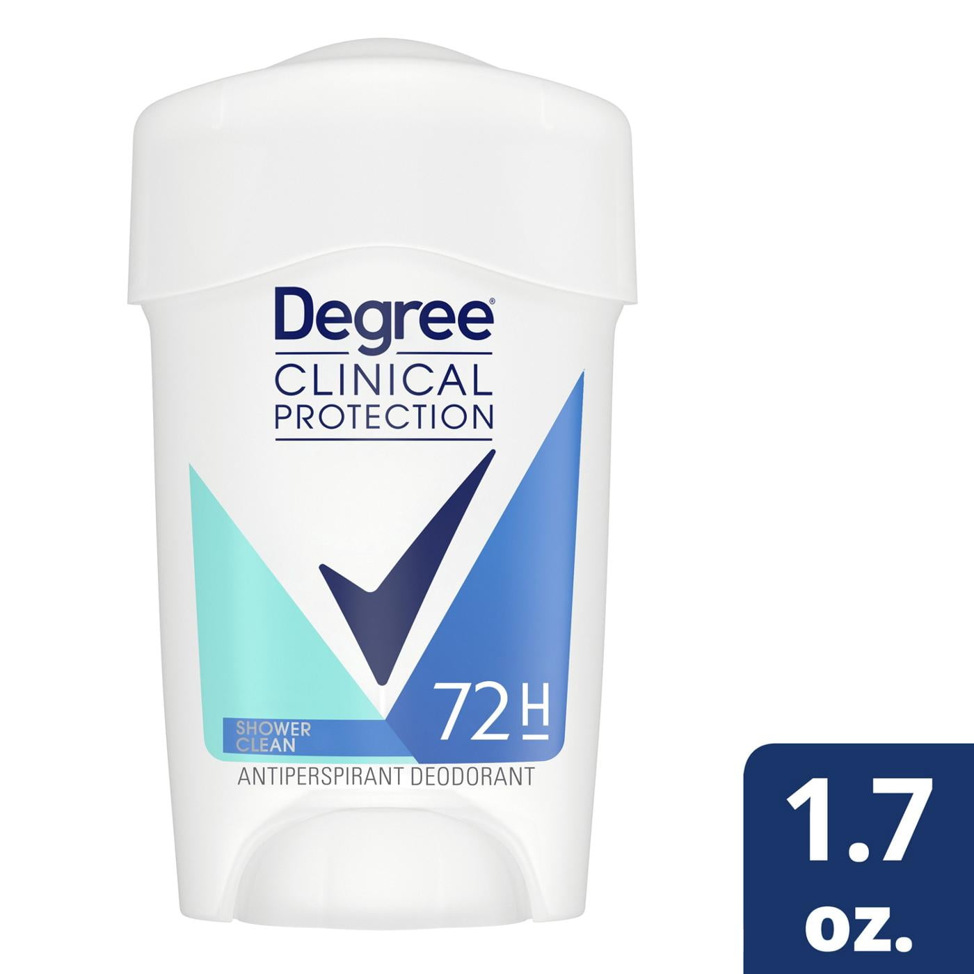 2X - Degree 72 Hr Clinical Protection Antiperspirant Deodorant - Shower Clean - 1.7 oz