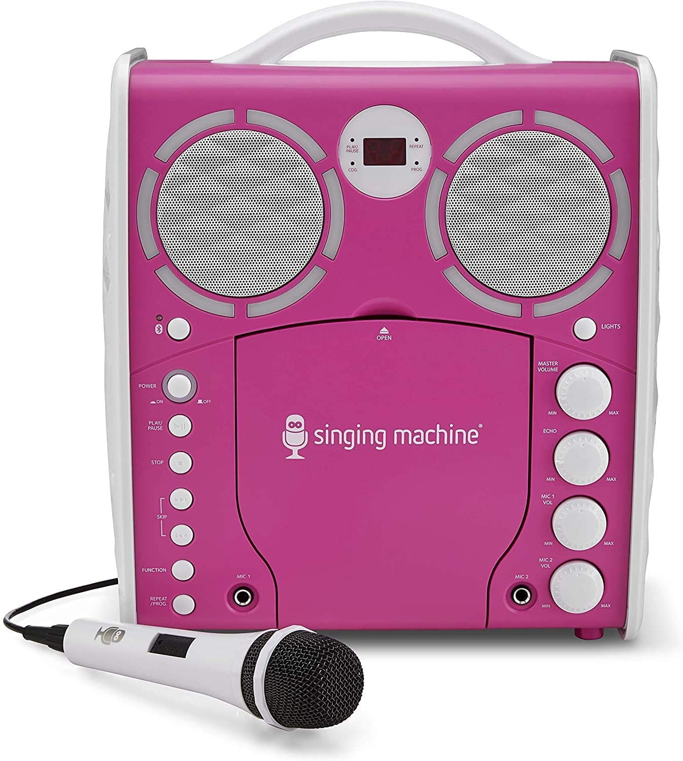 Singing Machine SML418P Portable Karaoke With CD+G and Lights - Pink