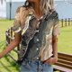 thumbnail image 5 of TaTaai Women's Random Print Short Sleeve Button Front Collared Shirt Top Loose Fit Summer Casual Blouse Versatile Plus Size Gift, 5 of 6