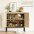 thumbnail image 4 of Sideboard Buffet Cabinet with Storage, Accent Cabinet with Rattan Doors, Adjustable Shelf & Metal Feet, Coffee Bar Liquor Cabinet for Living Room, Dining Room, Hallway & Kitchen,Beige, 4 of 8