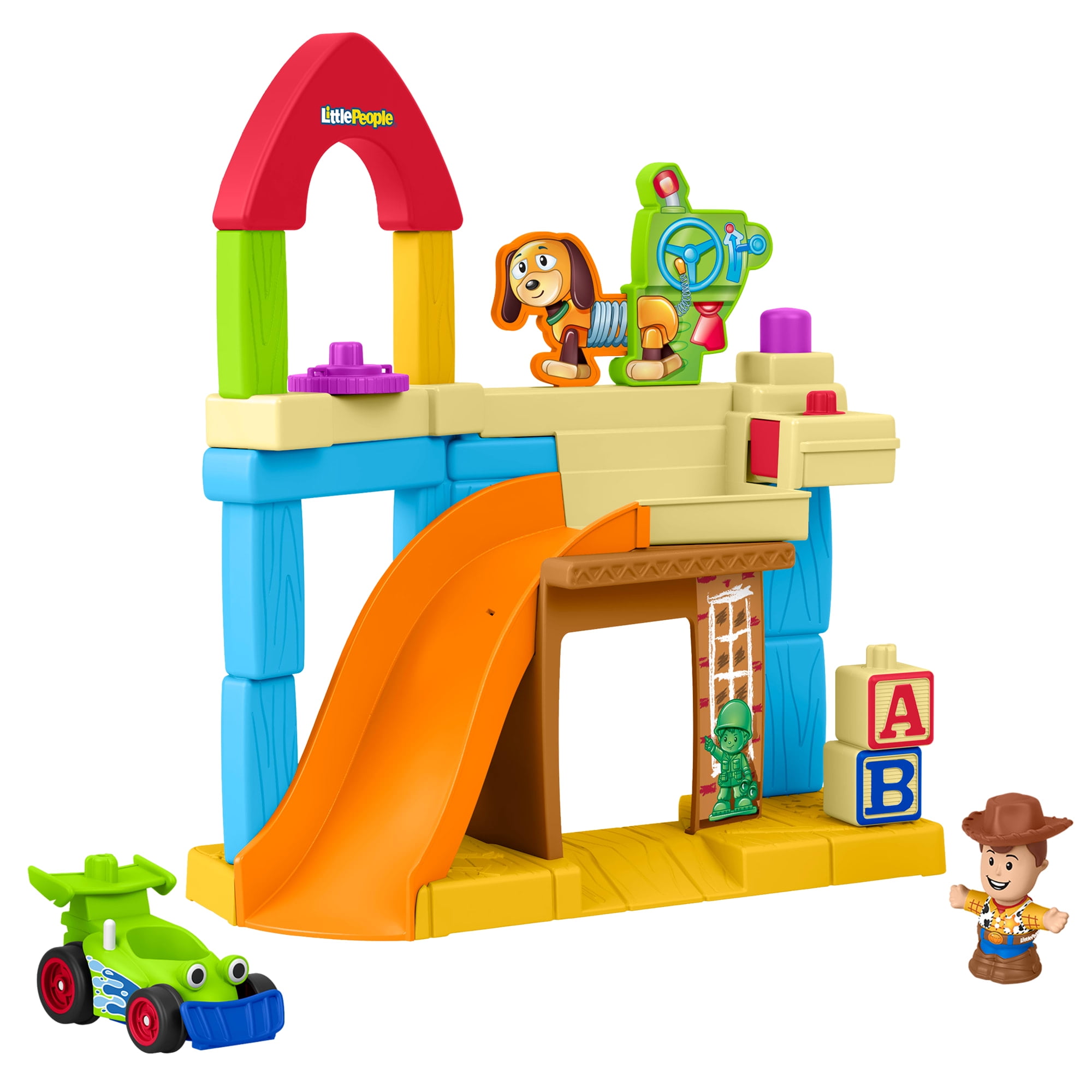 Fisher-Price-Little-People-Disney-&-Pixar-Toy-Story-Andy’s-Room-Toddler-Playset,-Woody-&-RC-Vehicle