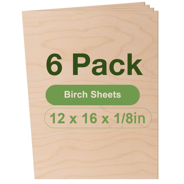 Láminas de madera contrachapada ROBOTIME, paquete de 6 unidades, abedul, 3 mm, corte láser