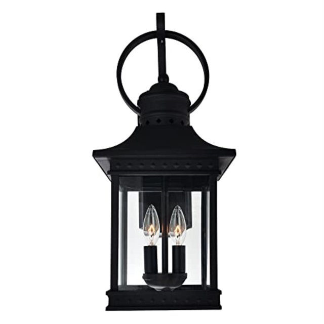 Cwi Lighting Cleveland 2 Light Black Outdoor Wall Light