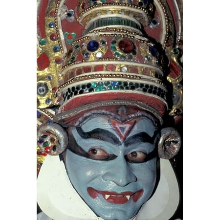 Kathakali Dancer Portrays Scenes from Hindu Epics India Poster Print by Claudia (Best Classical Dancer In India)