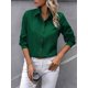 thumbnail image 4 of Camisas con Botones para Mujer, Blusas de Larga, Blusas Casuales Lisas para Oficina y Trabajo Verde Oscuro XXL, 4 of 7