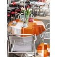 thumbnail image 4 of Outdoor Tablecloth with Umbrella Hole and Zipper, Burnt Orange Geometric Round Table Cloth 60 Inch Waterproof Tablecloth, Watercolor Ombre Modern Abstract Art Picnic Table Cover for Patio Camping, 4 of 7