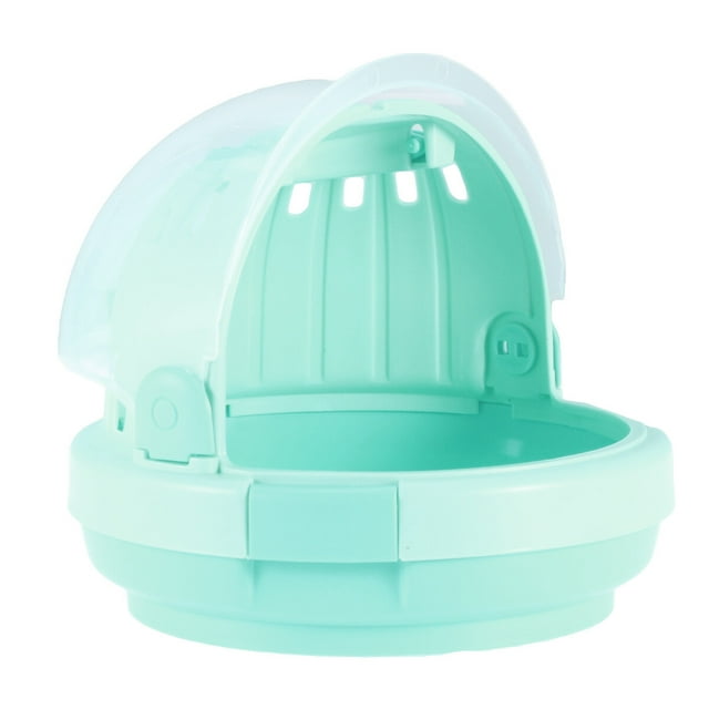 Pet Hamster Transparent Cage Small Animal Portable Carring Box With Drinking Bottle Light Green