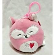 Squishmallows Official Kellytoy Plush 3.5" Flora the Fox Valentine's Day edition- Clip-on