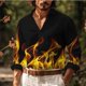 thumbnail image 1 of Camisa de diseñador de diseño de moda 2024, popular, azul llama, verde, rojo, informal, para exteriores, para hombre, con solapa abotonada, patrón HD, camisa de talla grande, 1 of 6
