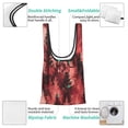thumbnail image 5 of Shopping Bag 17.5×4.5×15in Crack Resistant Waterproof Super Large Capacity Reusable Extended Handle Can Be Carried Or One Shoulder Realistic Forests Camouflage Pattern Conifer Maroon_4, 5 of 8